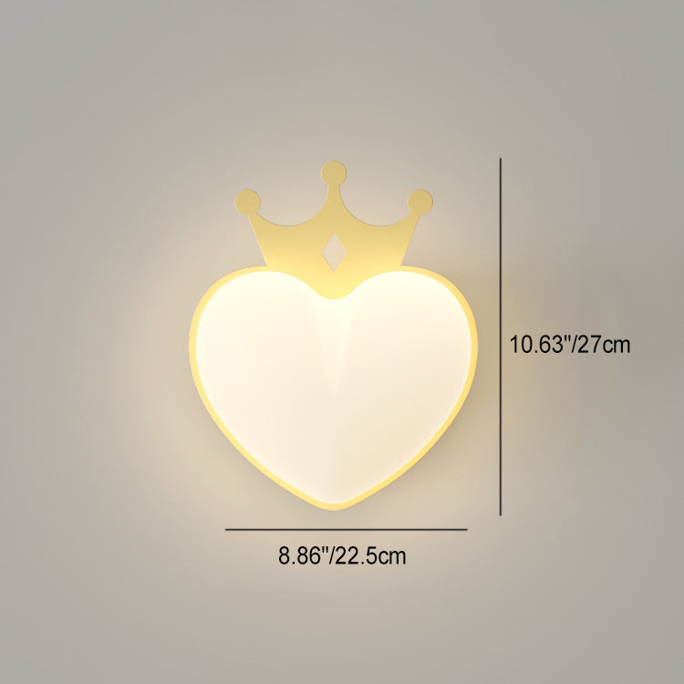 Zeitgenössische kreative PE Crown Herz Schatten Eisen LED Wandleuchte Lampe für Wohnzimmer 