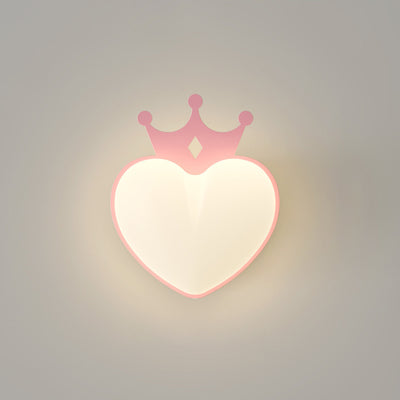 Zeitgenössische kreative PE Crown Herz Schatten Eisen LED Wandleuchte Lampe für Wohnzimmer 