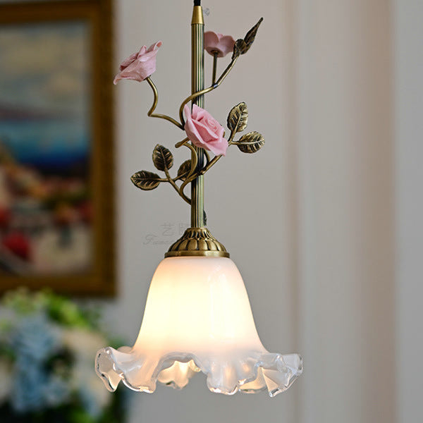 リビングルーム用の伝統的なフランスの陶器のバラの花のフロストガラス
