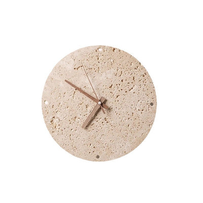 Diseño de reloj de círculo geométrico minimalista moderno de travertino lámpara de pared LED para sala de estar 