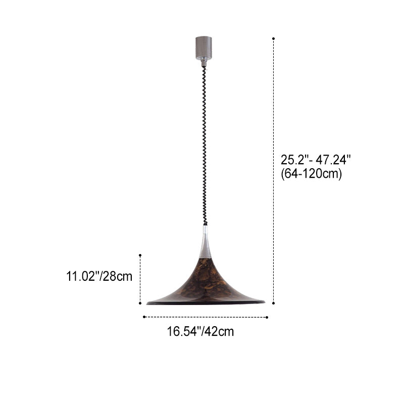 Suspension Luminaire Contemporain Créatif en Acrylique avec Abat-Jour en Forme de Trompette de Lave à 1 Lumière pour Salle à Manger 