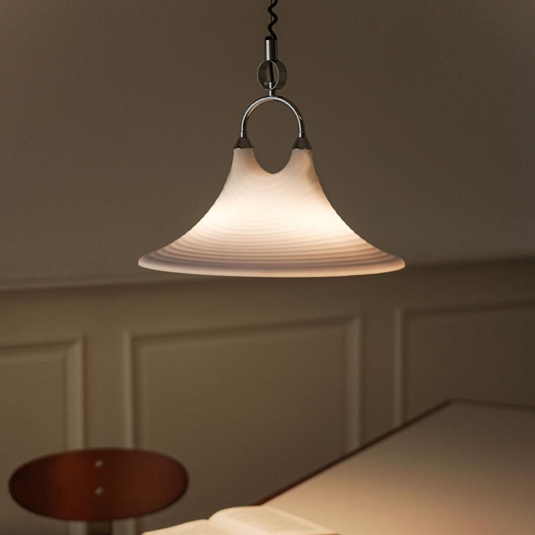 Suspension Luminaire Contemporain Créatif en Acrylique avec Abat-Jour en Forme de Trompette de Lave à 1 Lumière pour Salle à Manger 