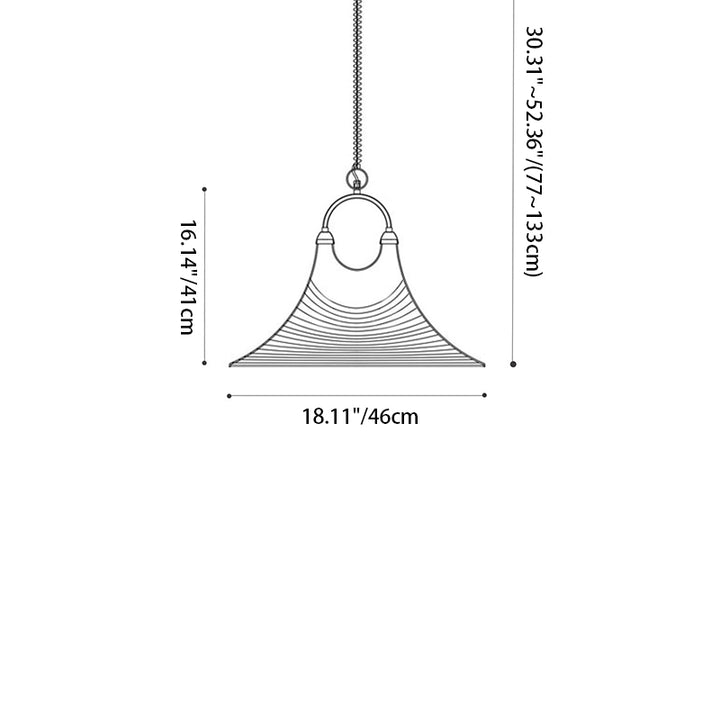 Suspension Luminaire Contemporain Créatif en Acrylique avec Abat-Jour en Forme de Trompette de Lave à 1 Lumière pour Salle à Manger 