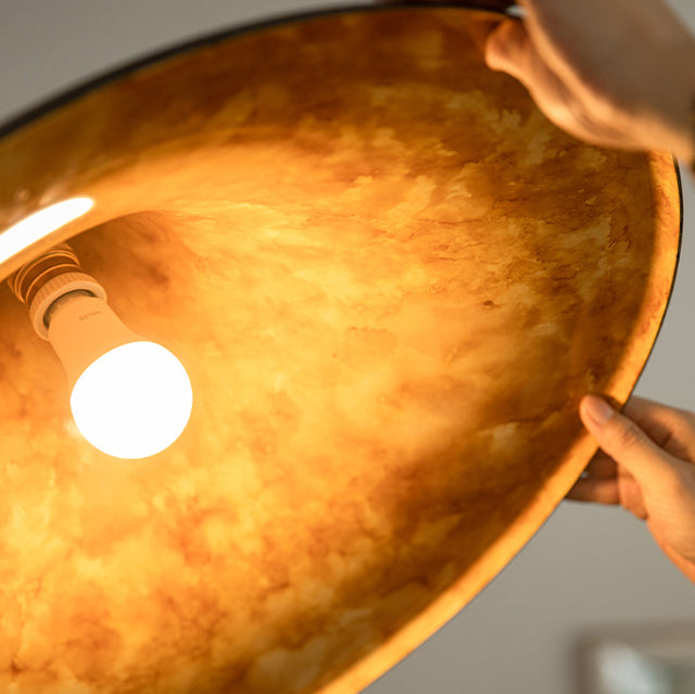 Suspension Luminaire Contemporain Créatif en Acrylique avec Abat-Jour en Forme de Trompette de Lave à 1 Lumière pour Salle à Manger 