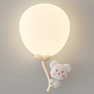 現代的なクリエイティブアニマルモンキーベアアイアンPEグローブシェードLEDウォールシャンデリアランプ寝室用 