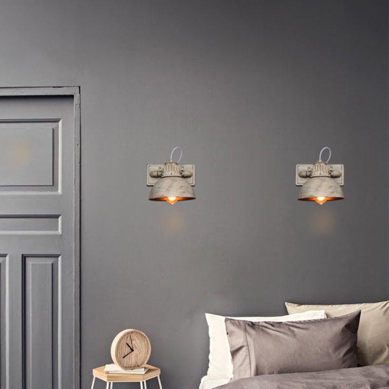Traditionelle Vintage-Wandleuchte aus Eisen im Halbkreis mit 1 Licht für Esszimmer 