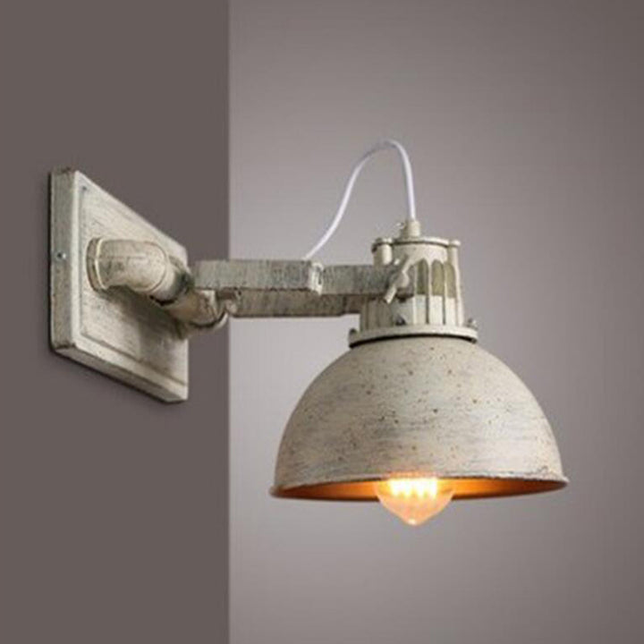 Traditionelle Vintage-Wandleuchte aus Eisen im Halbkreis mit 1 Licht für Esszimmer 