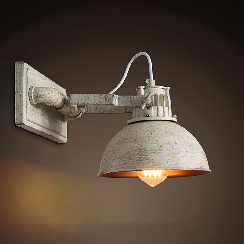 Traditionelle Vintage-Wandleuchte aus Eisen im Halbkreis mit 1 Licht für Esszimmer 