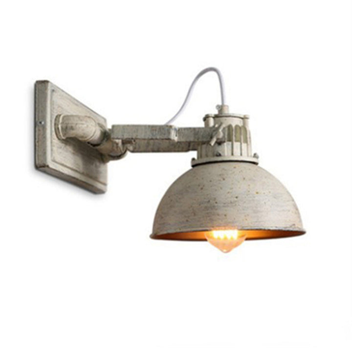 Traditionelle Vintage-Wandleuchte aus Eisen im Halbkreis mit 1 Licht für Esszimmer 