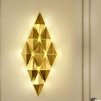 Contemporary Luxury Dazzling Hardware Diamond Shade 9-Light Wall Sconce Lamp For Living Room