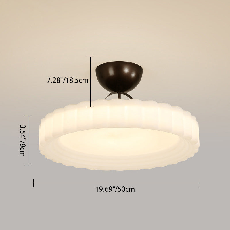 Moderne Einfachheit Wolken PE Schatten Eisen LED Semi-Flush Mount Deckenleuchte für Schlafzimmer 