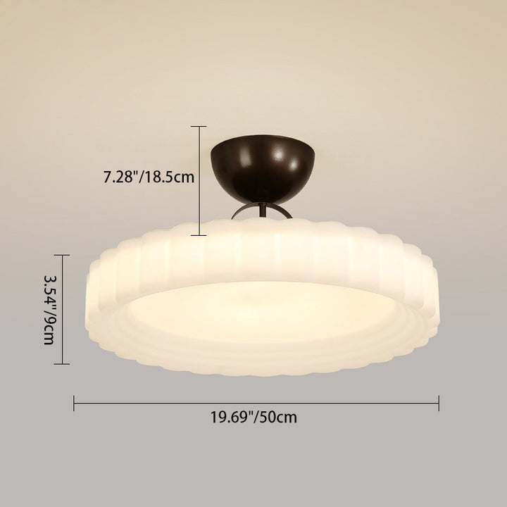 Moderne Einfachheit Wolken PE Schatten Eisen LED Semi-Flush Mount Deckenleuchte für Schlafzimmer 
