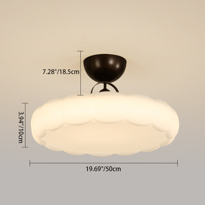 Moderne Einfachheit Wolken PE Schatten Eisen LED Semi-Flush Mount Deckenleuchte für Schlafzimmer 
