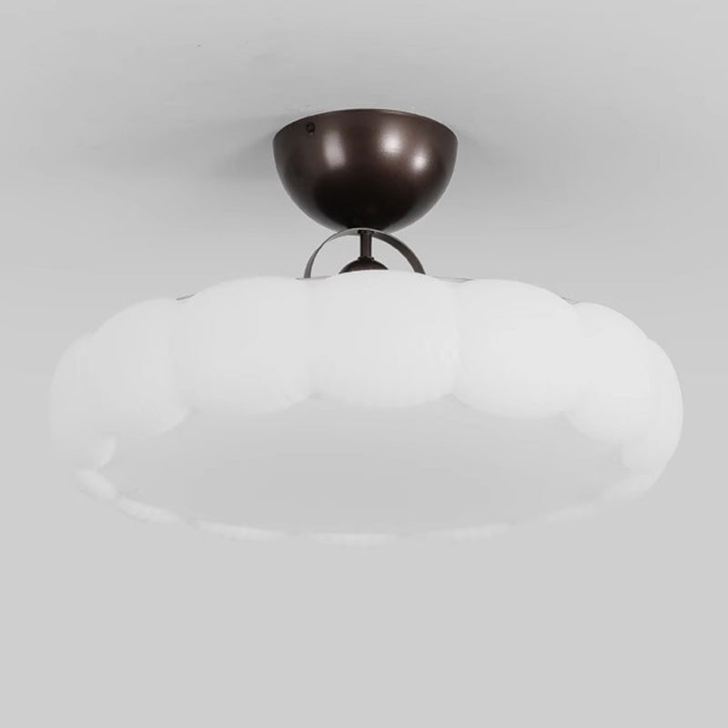 Moderne Einfachheit Wolken PE Schatten Eisen LED Semi-Flush Mount Deckenleuchte für Schlafzimmer 