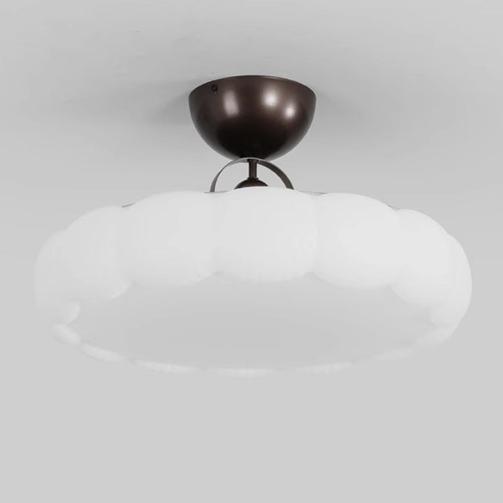 Moderne Einfachheit Wolken PE Schatten Eisen LED Semi-Flush Mount Deckenleuchte für Schlafzimmer 