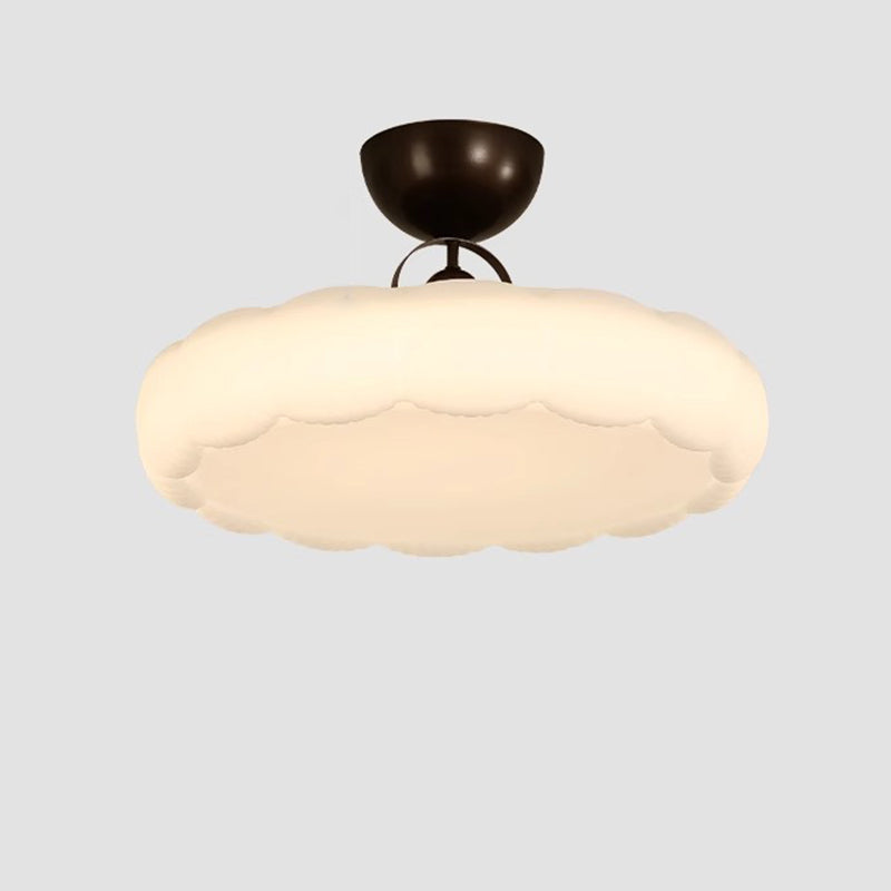Moderne Einfachheit Wolken PE Schatten Eisen LED Semi-Flush Mount Deckenleuchte für Schlafzimmer 