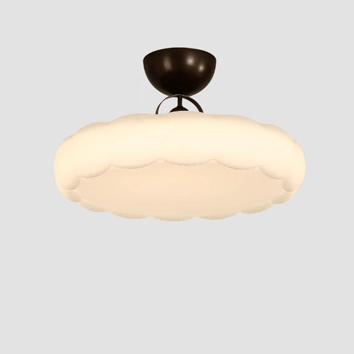 Moderne Einfachheit Wolken PE Schatten Eisen LED Semi-Flush Mount Deckenleuchte für Schlafzimmer 
