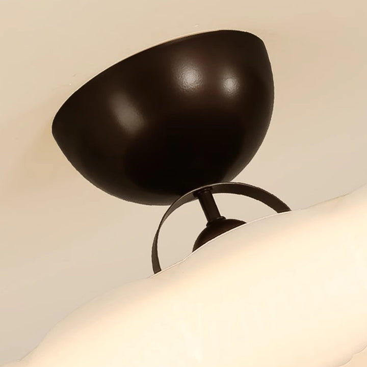 Moderne Einfachheit Wolken PE Schatten Eisen LED Semi-Flush Mount Deckenleuchte für Schlafzimmer 