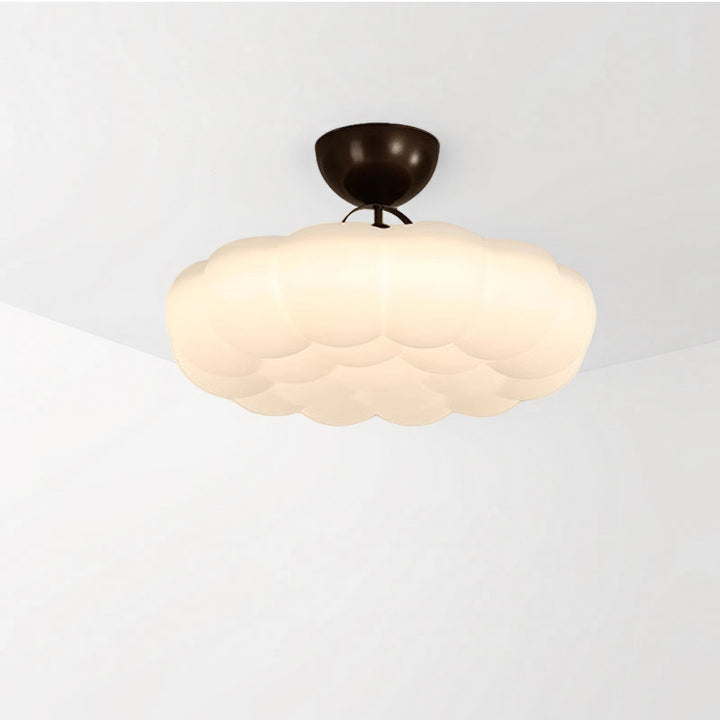 Moderne Einfachheit Wolken PE Schatten Eisen LED Semi-Flush Mount Deckenleuchte für Schlafzimmer 