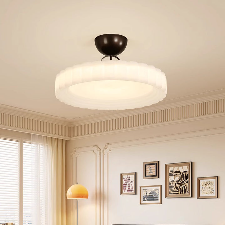 Moderne Einfachheit Wolken PE Schatten Eisen LED Semi-Flush Mount Deckenleuchte für Schlafzimmer 