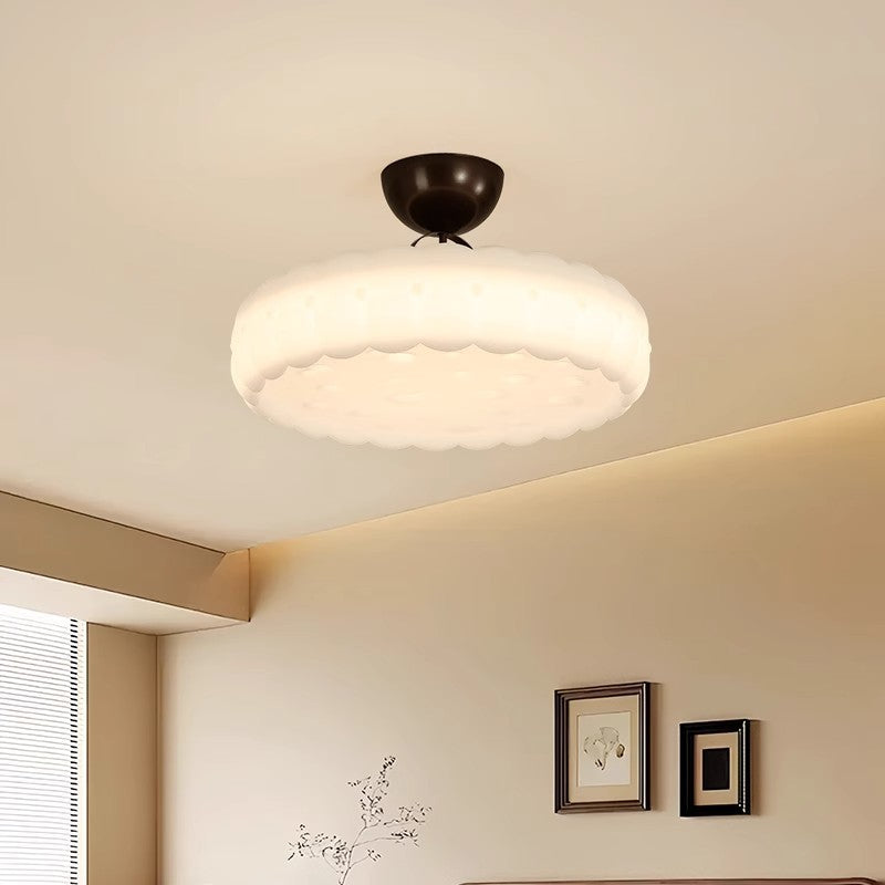 Moderne Einfachheit Wolken PE Schatten Eisen LED Semi-Flush Mount Deckenleuchte für Schlafzimmer 
