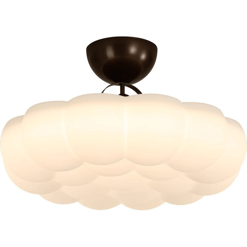 Moderne Einfachheit Wolken PE Schatten Eisen LED Semi-Flush Mount Deckenleuchte für Schlafzimmer 