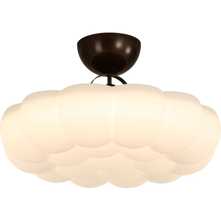 Moderne Einfachheit Wolken PE Schatten Eisen LED Semi-Flush Mount Deckenleuchte für Schlafzimmer 
