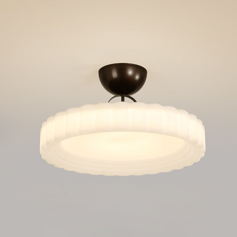 Moderne Einfachheit Wolken PE Schatten Eisen LED Semi-Flush Mount Deckenleuchte für Schlafzimmer 