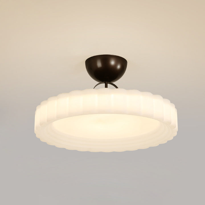 Moderne Einfachheit Wolken PE Schatten Eisen LED Semi-Flush Mount Deckenleuchte für Schlafzimmer 