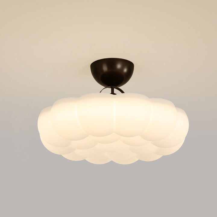 Moderne Einfachheit Wolken PE Schatten Eisen LED Semi-Flush Mount Deckenleuchte für Schlafzimmer 