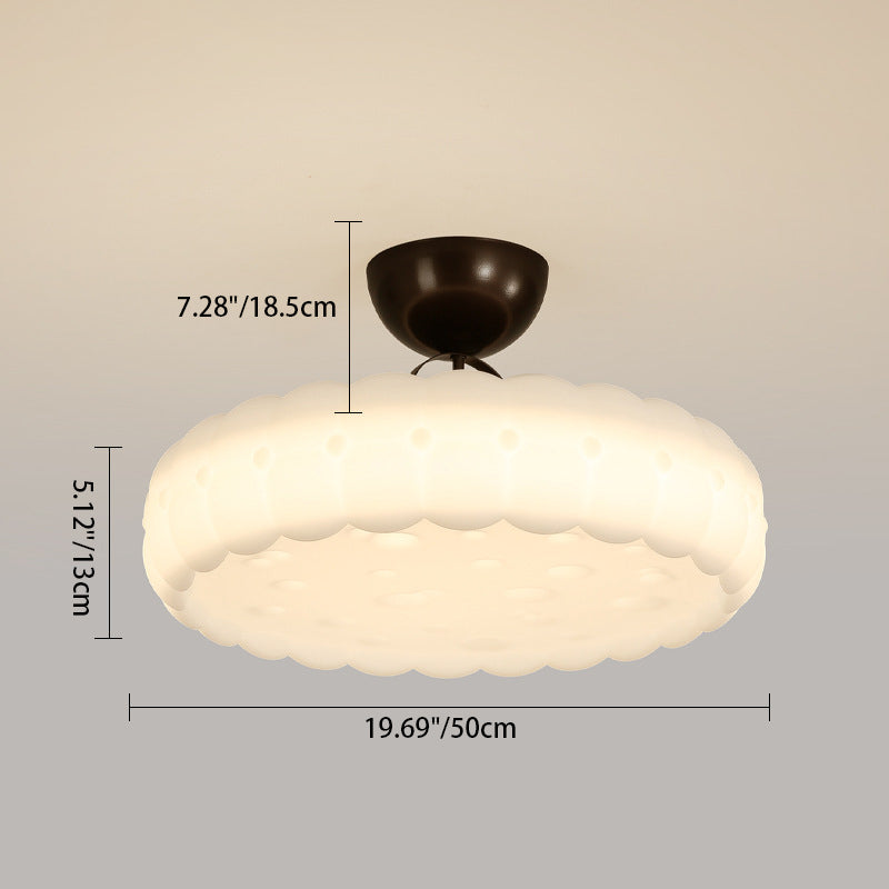 Moderne Einfachheit Wolken PE Schatten Eisen LED Semi-Flush Mount Deckenleuchte für Schlafzimmer 