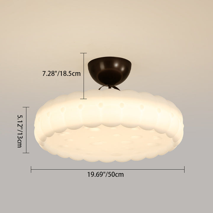 Moderne Einfachheit Wolken PE Schatten Eisen LED Semi-Flush Mount Deckenleuchte für Schlafzimmer 
