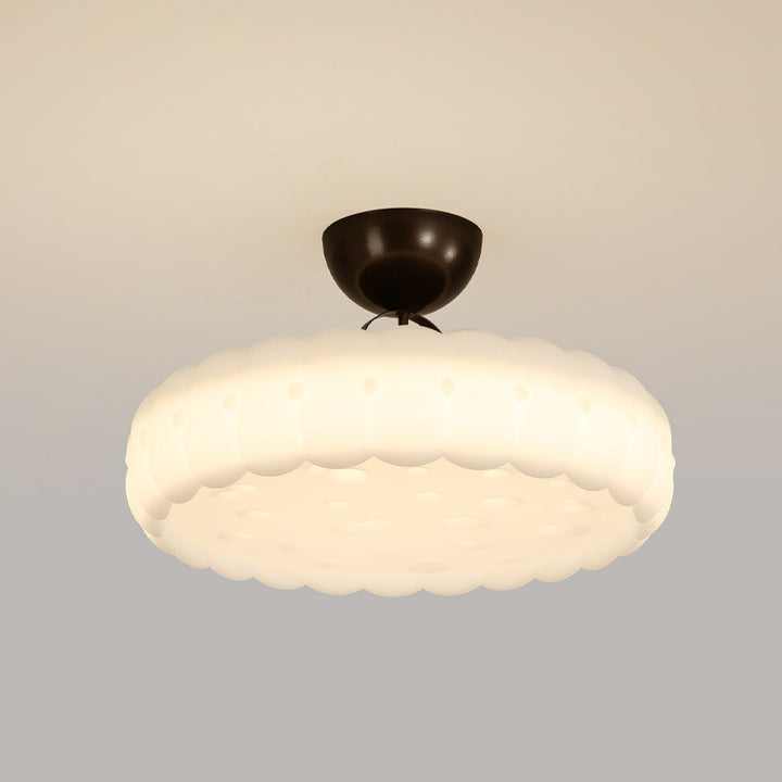Moderne Einfachheit Wolken PE Schatten Eisen LED Semi-Flush Mount Deckenleuchte für Schlafzimmer 
