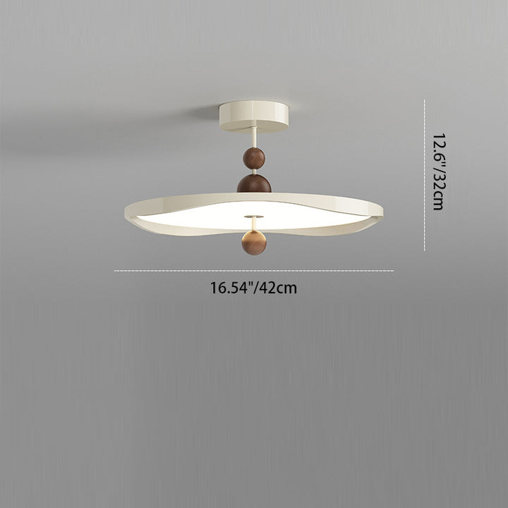 Plafonnier semi-encastré LED rond en fer et aluminium nordique contemporain pour chambre 