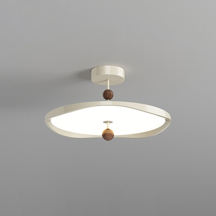 Plafonnier semi-encastré LED rond en fer et aluminium nordique contemporain pour chambre 