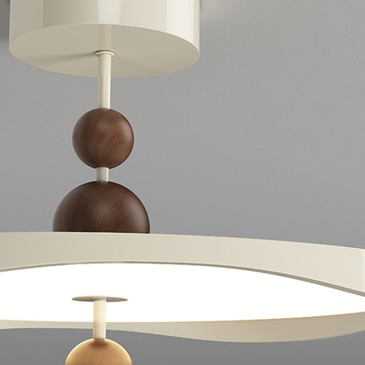 Plafonnier semi-encastré LED rond en fer et aluminium nordique contemporain pour chambre 