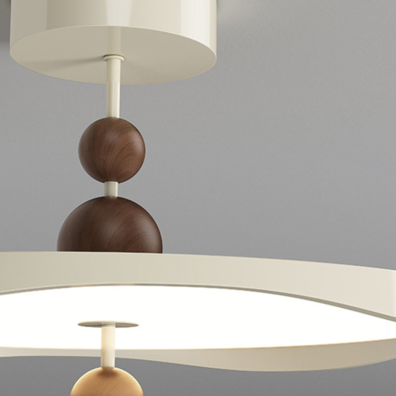 Plafonnier semi-encastré LED rond en fer et aluminium nordique contemporain pour chambre 