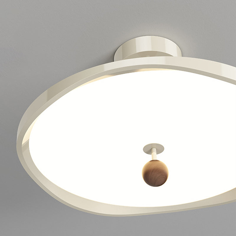 Plafonnier semi-encastré LED rond en fer et aluminium nordique contemporain pour chambre 