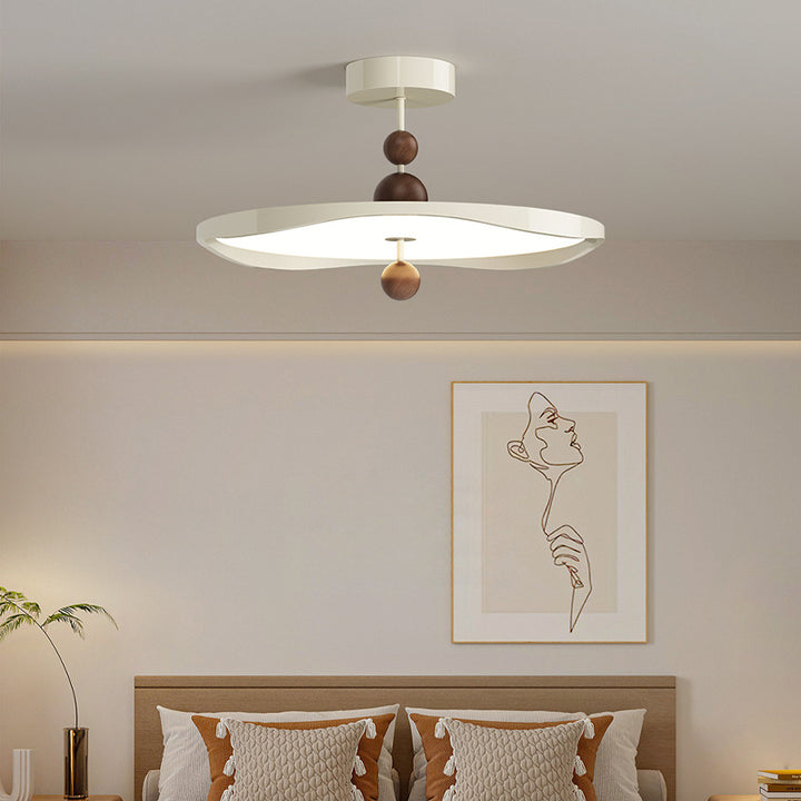 Plafonnier semi-encastré LED rond en fer et aluminium nordique contemporain pour chambre 