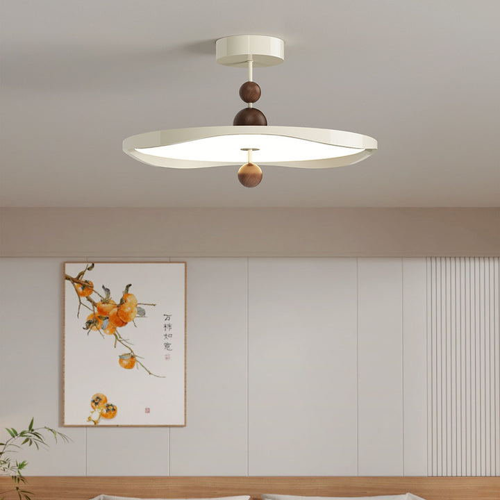 Plafonnier semi-encastré LED rond en fer et aluminium nordique contemporain pour chambre 