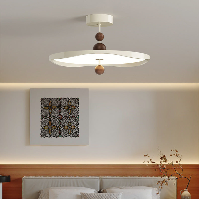 Plafonnier semi-encastré LED rond en fer et aluminium nordique contemporain pour chambre 