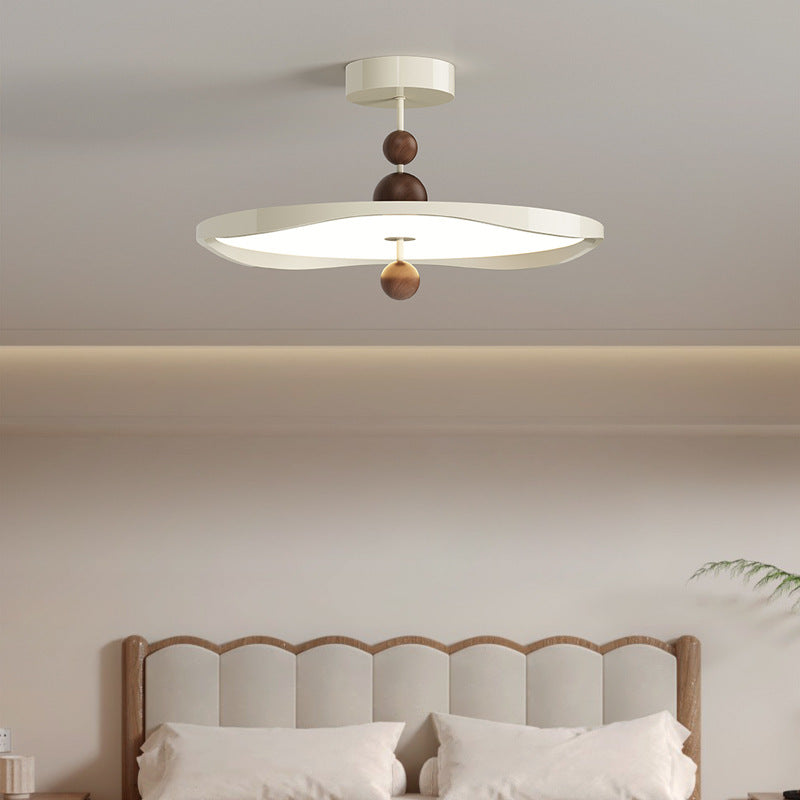 Plafonnier semi-encastré LED rond en fer et aluminium nordique contemporain pour chambre 