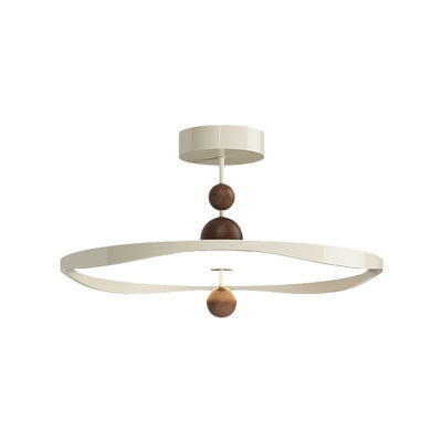 Plafonnier semi-encastré LED rond en fer et aluminium nordique contemporain pour chambre 