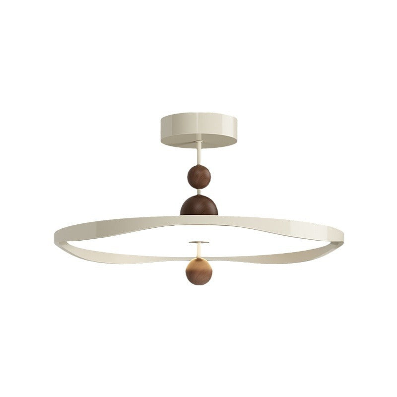 Plafonnier semi-encastré LED rond en fer et aluminium nordique contemporain pour chambre 