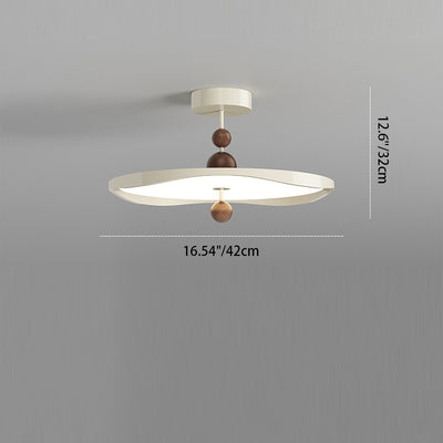 Plafonnier semi-encastré LED rond en fer et aluminium nordique contemporain pour chambre 