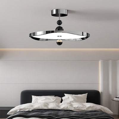 Plafonnier semi-encastré LED rond en fer et aluminium nordique contemporain pour chambre 