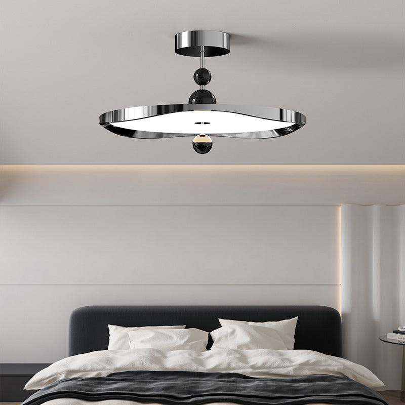 Plafonnier semi-encastré LED rond en fer et aluminium nordique contemporain pour chambre 