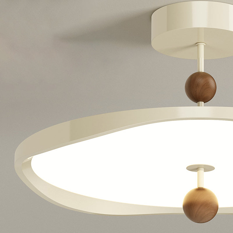 Plafonnier semi-encastré LED rond en fer et aluminium nordique contemporain pour chambre 