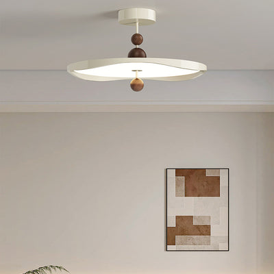 Plafonnier semi-encastré LED rond en fer et aluminium nordique contemporain pour chambre 