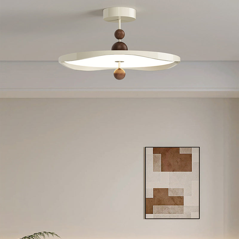 Plafonnier semi-encastré LED rond en fer et aluminium nordique contemporain pour chambre 